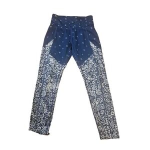 FP Movement Free People Navy Floral‎ Bandana Print High Rise Leggings Womens M